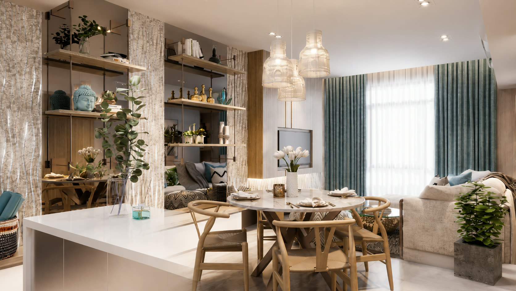 Empress at Capitol Commons living and dining interior
